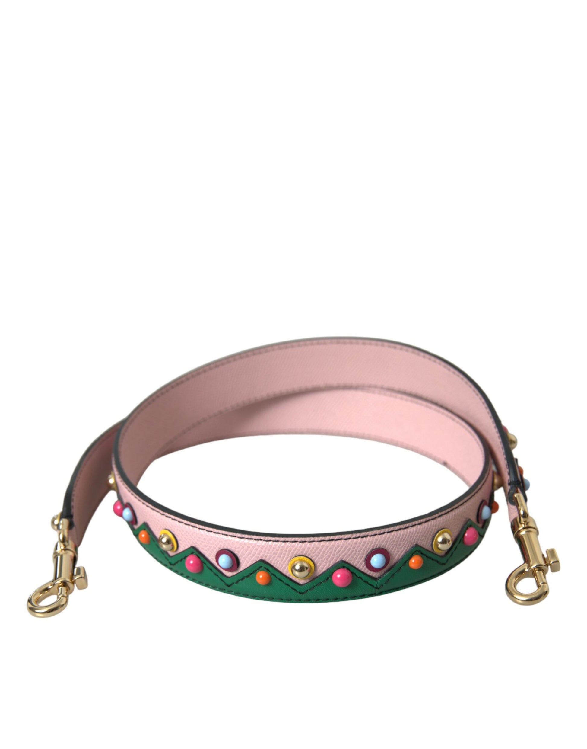 Pink dog collar with green and pink beads