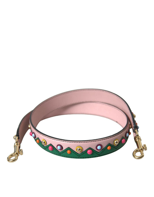Pink dog collar with green and pink beads