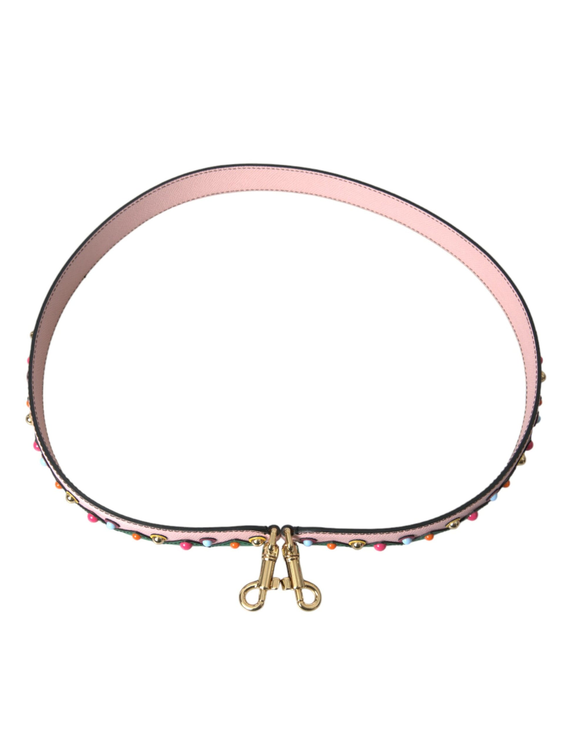 Pink ribbon necklace with gold clasp