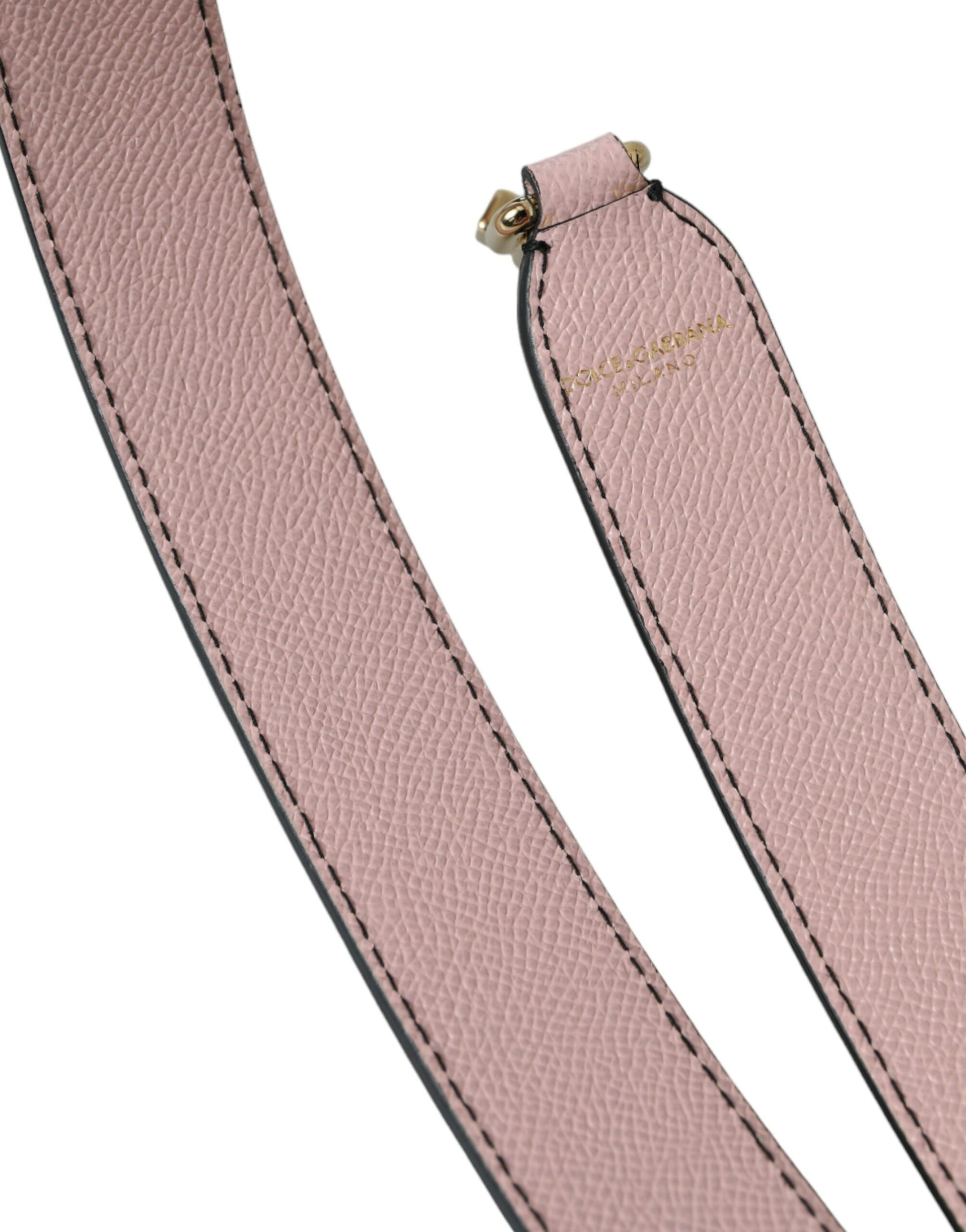 Pink leather strap with gold buckle