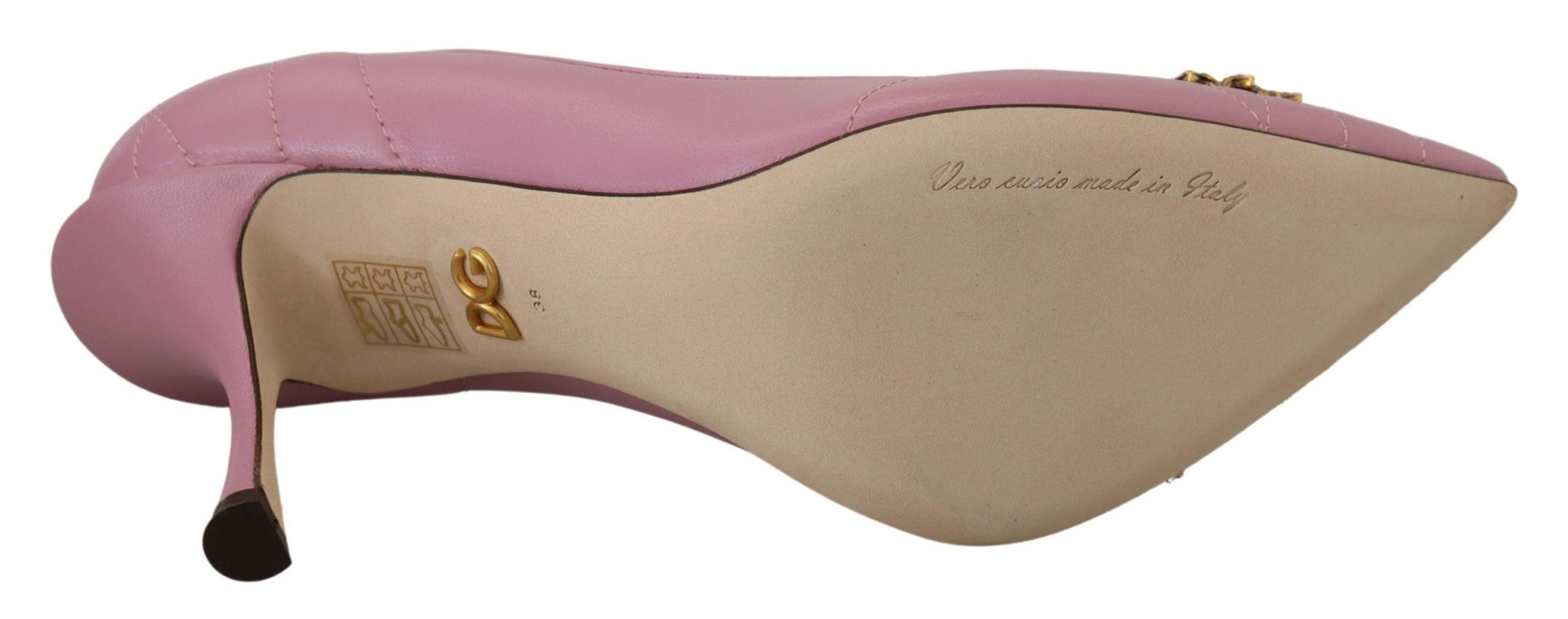 Pink and beige women's shoe with strap detailing