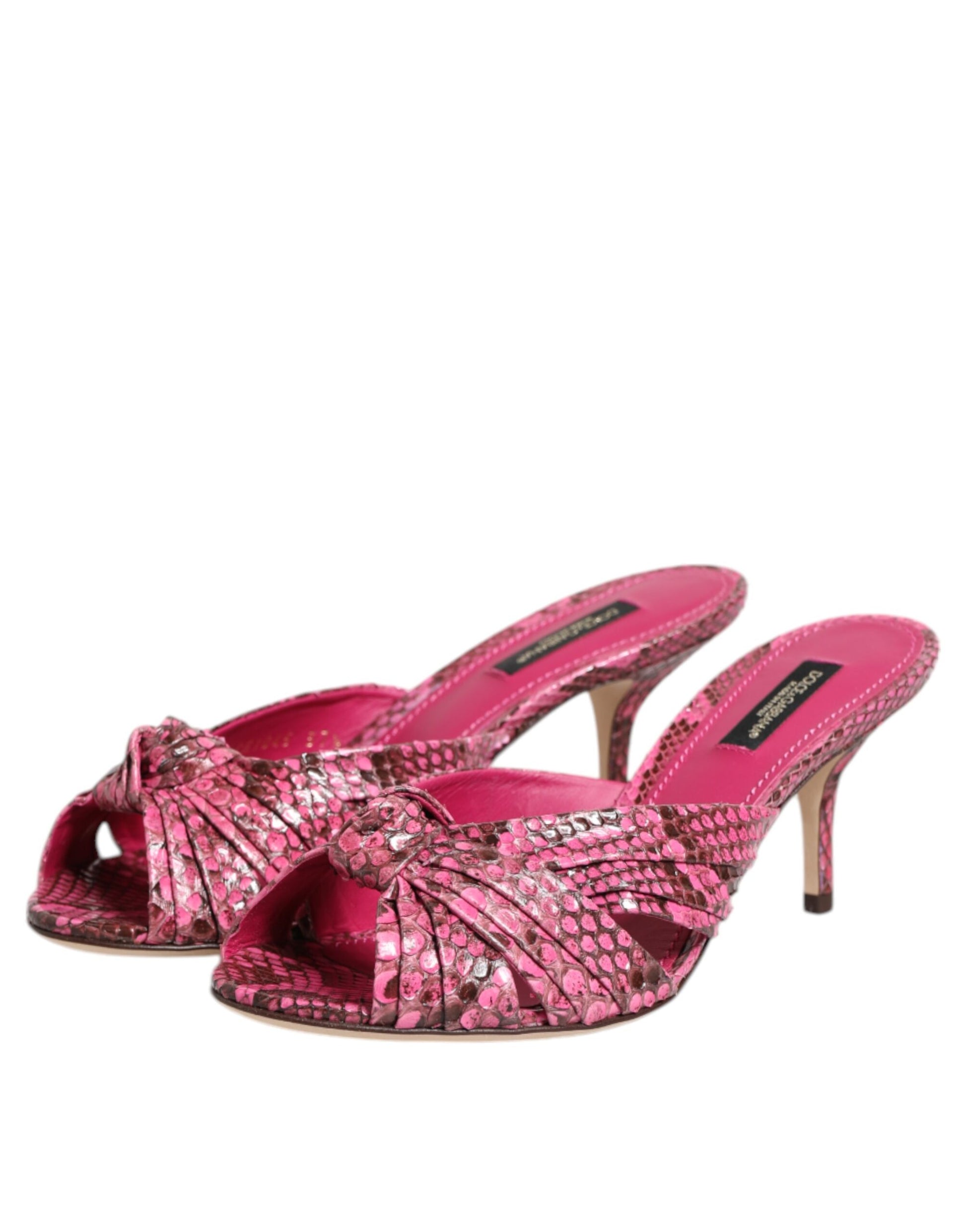 Pink high heel shoes with rhinestones
