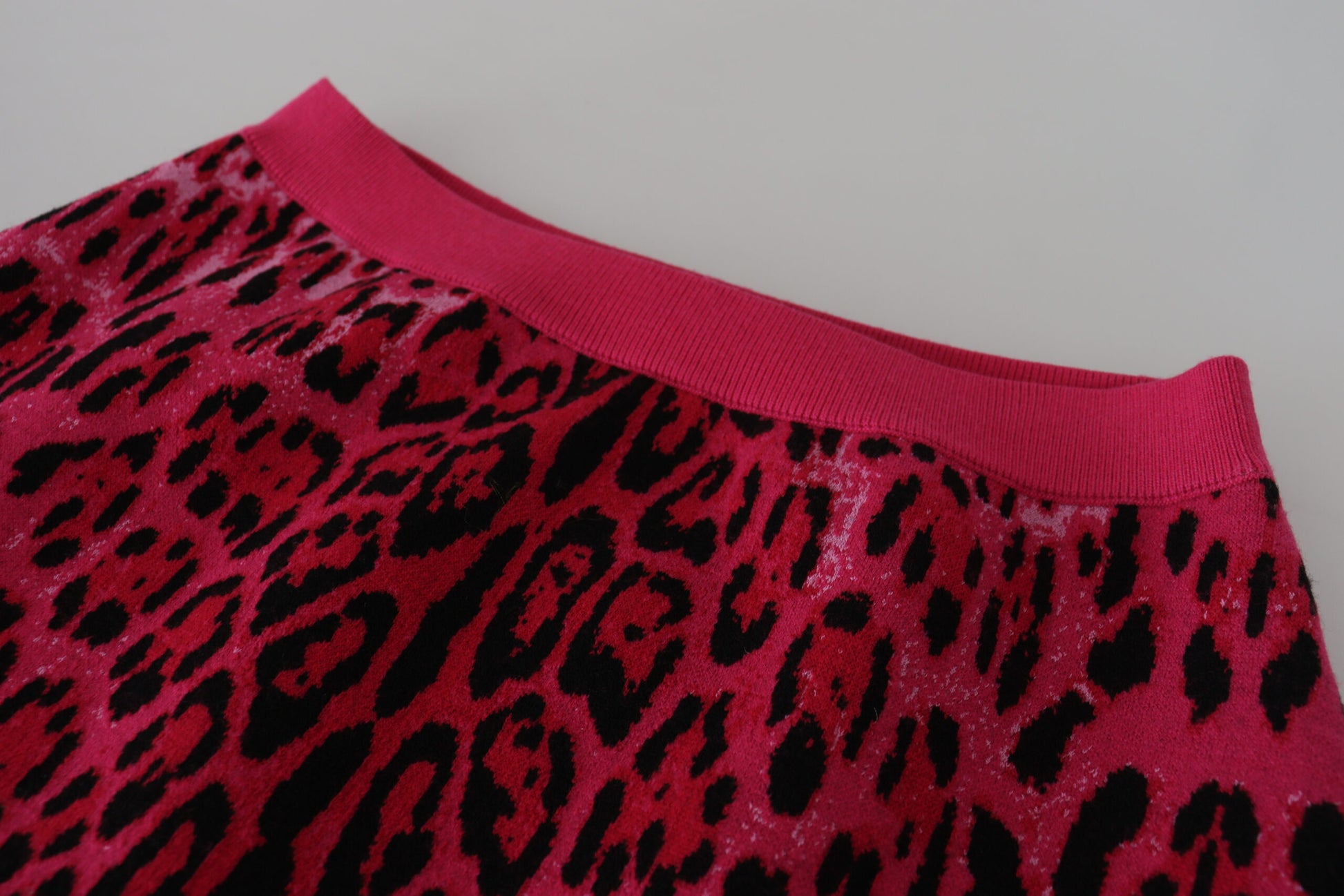 Leopard print pajama top with pink trim