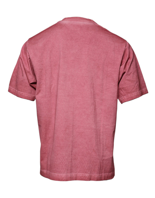 Red short sleeved shirt on a hanger