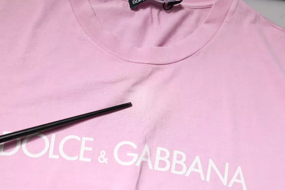 Pink t-shirt with white logo