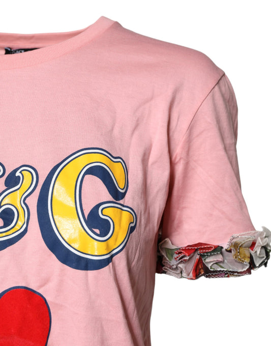 Pink t-shirt with graphic design on front