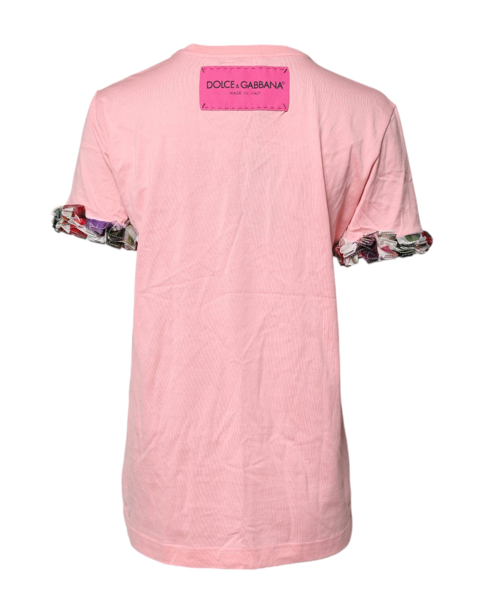 Pink t-shirt with pink label on back