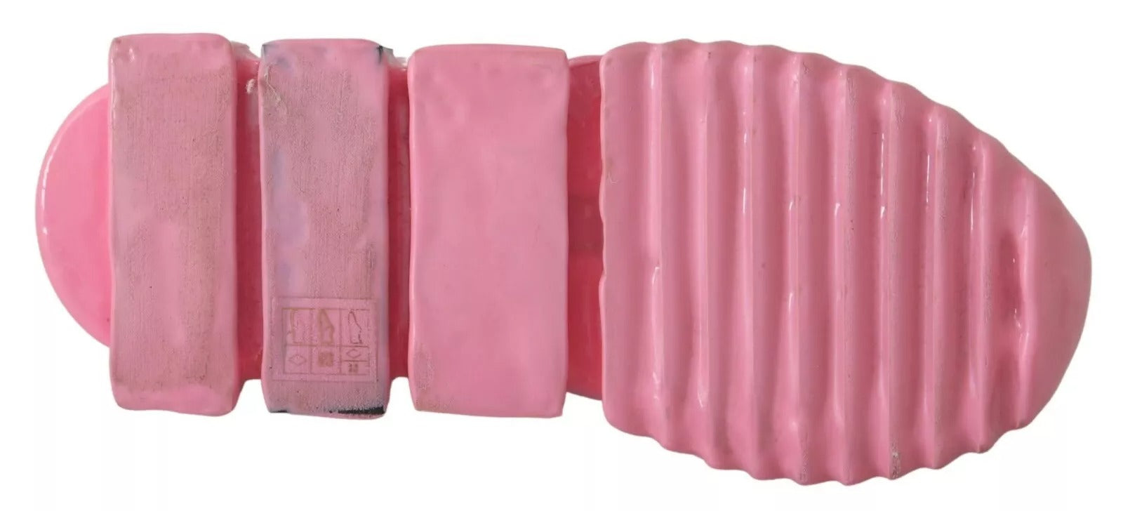 Pink rubber sole of a shoe