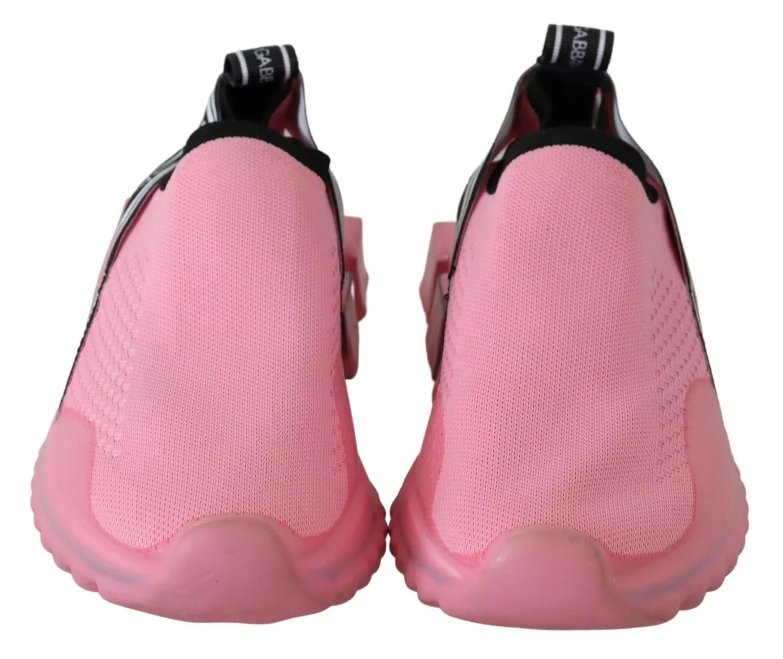 Pair of pink sneakers with white soles