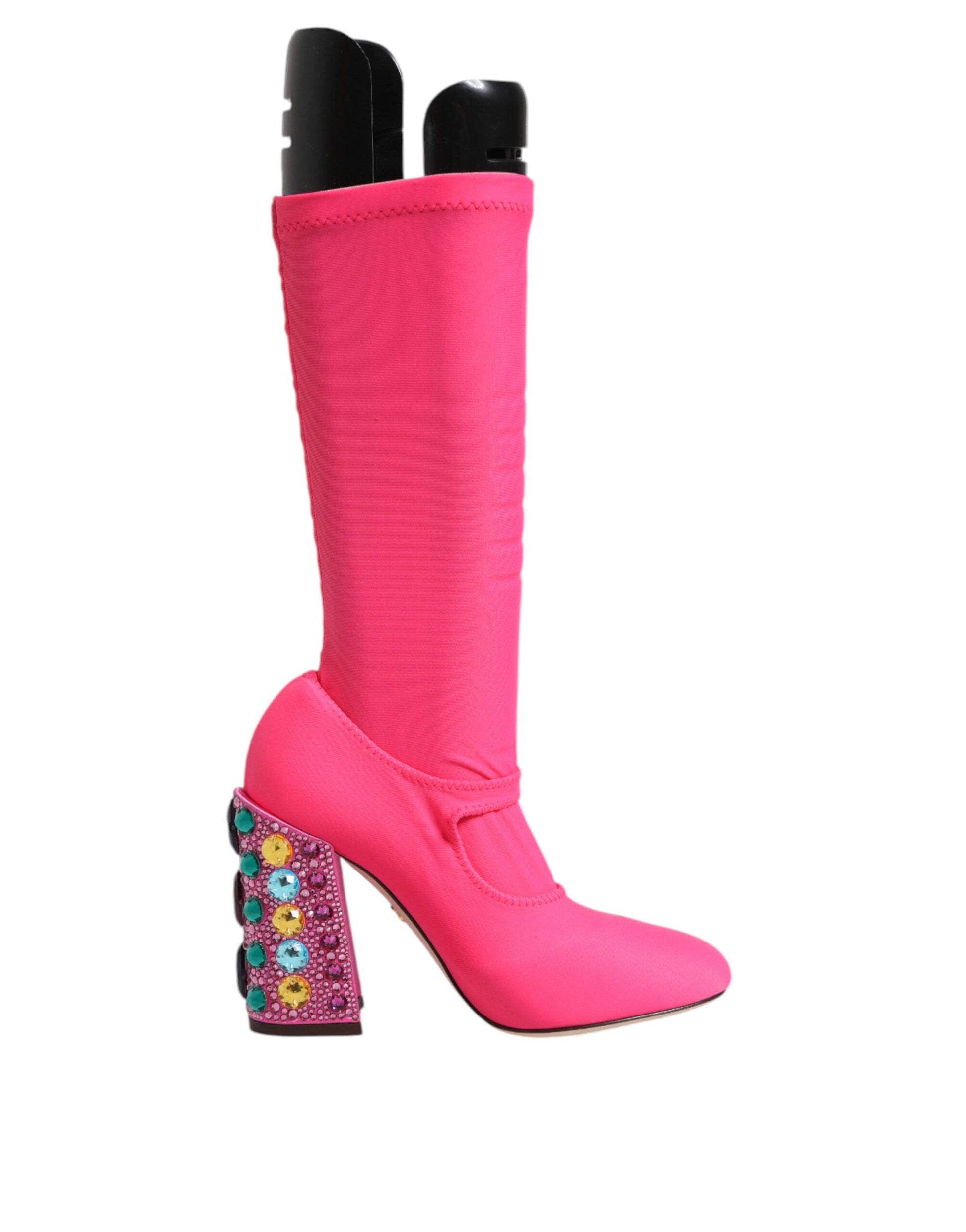 Pink boot with glittery heel