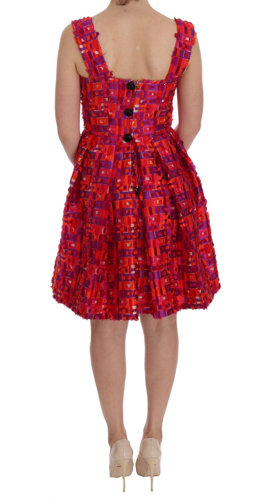 Red dress with black buttons on back