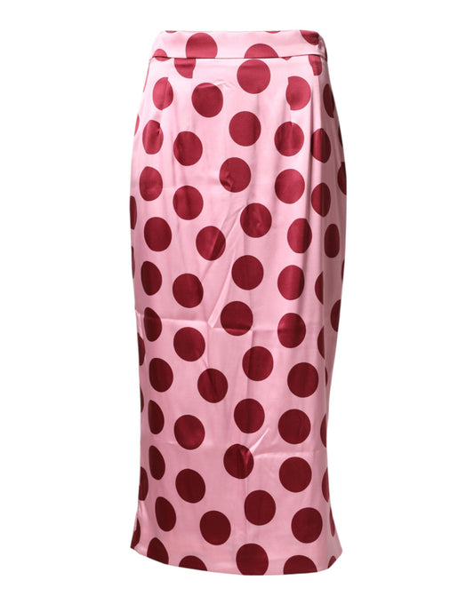 Pink skirt with red polka dots