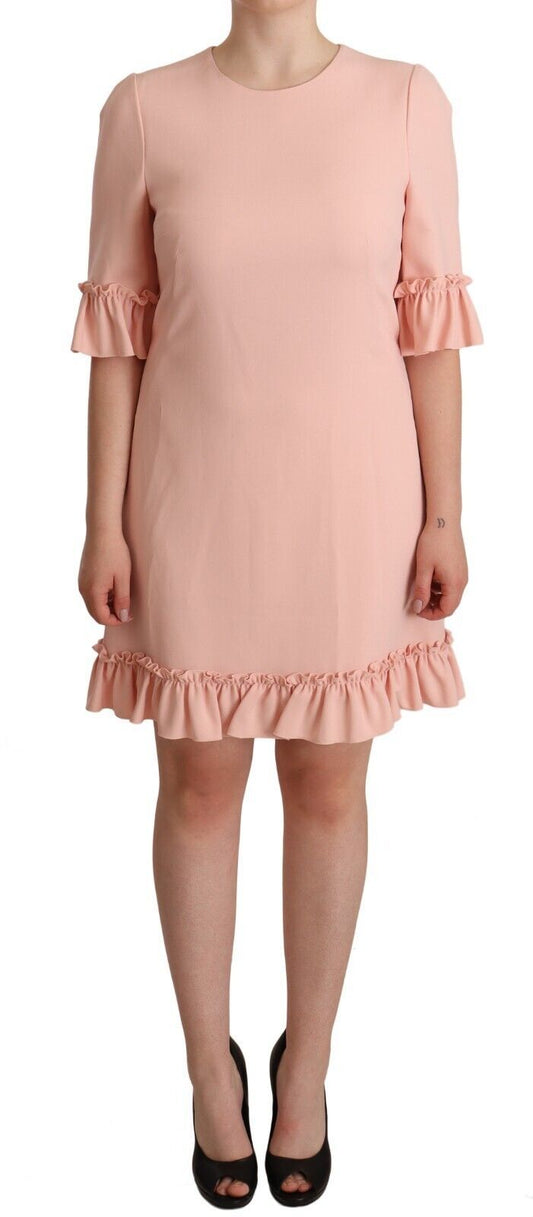 A pink ruffled sleeve sheath dress from Dolce & Gabbana