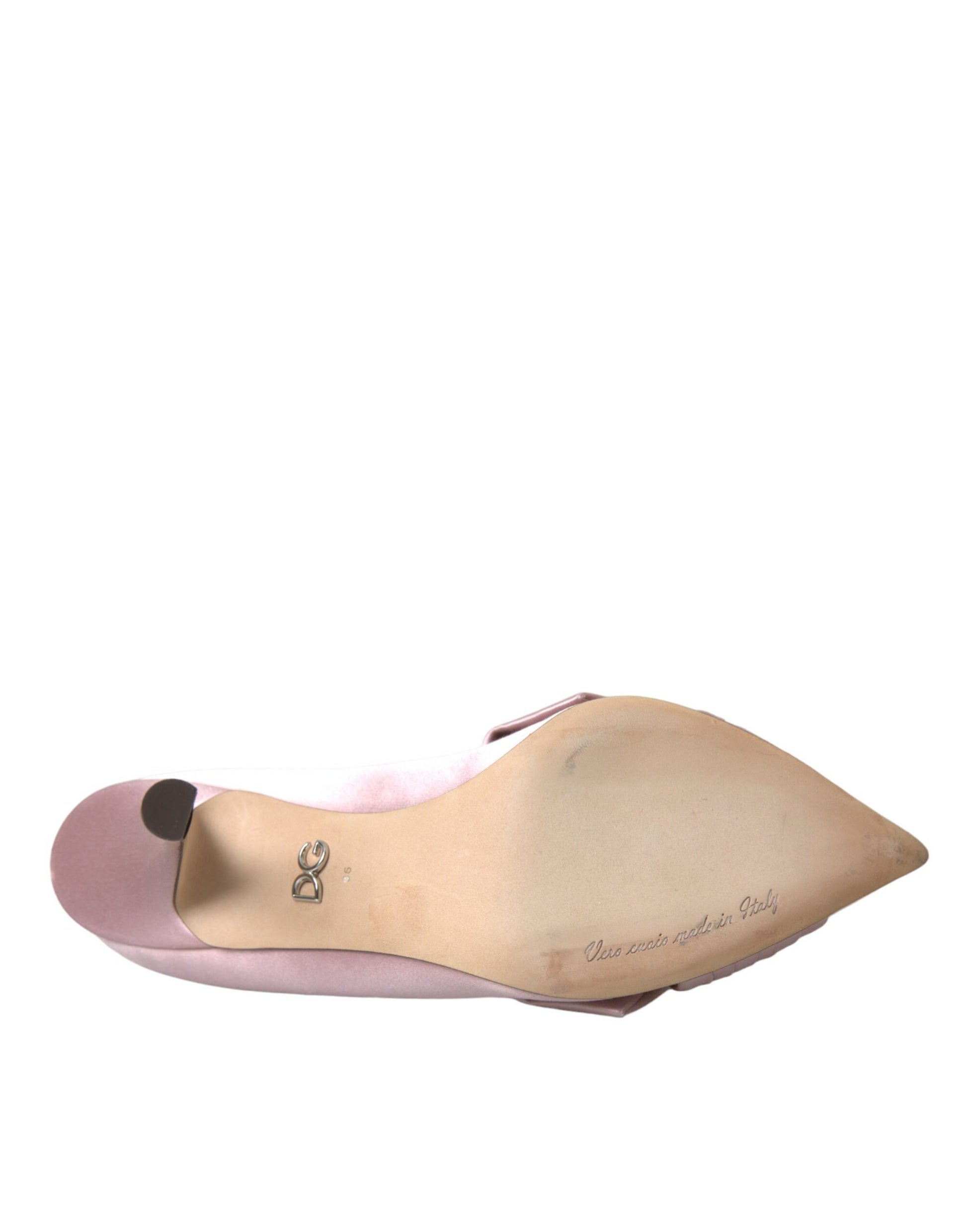 Pink women's flat sandal with embroidered detailing on toe
