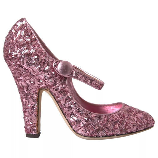Pink glittery high heel shoes