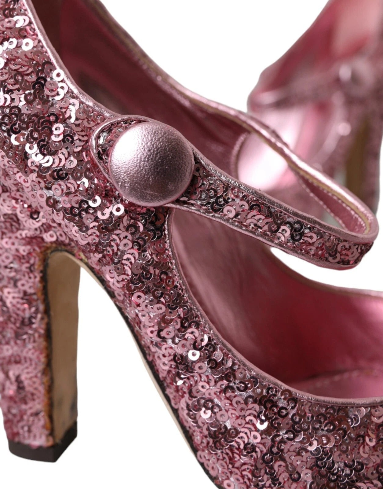 Pink glittery high heel shoes
