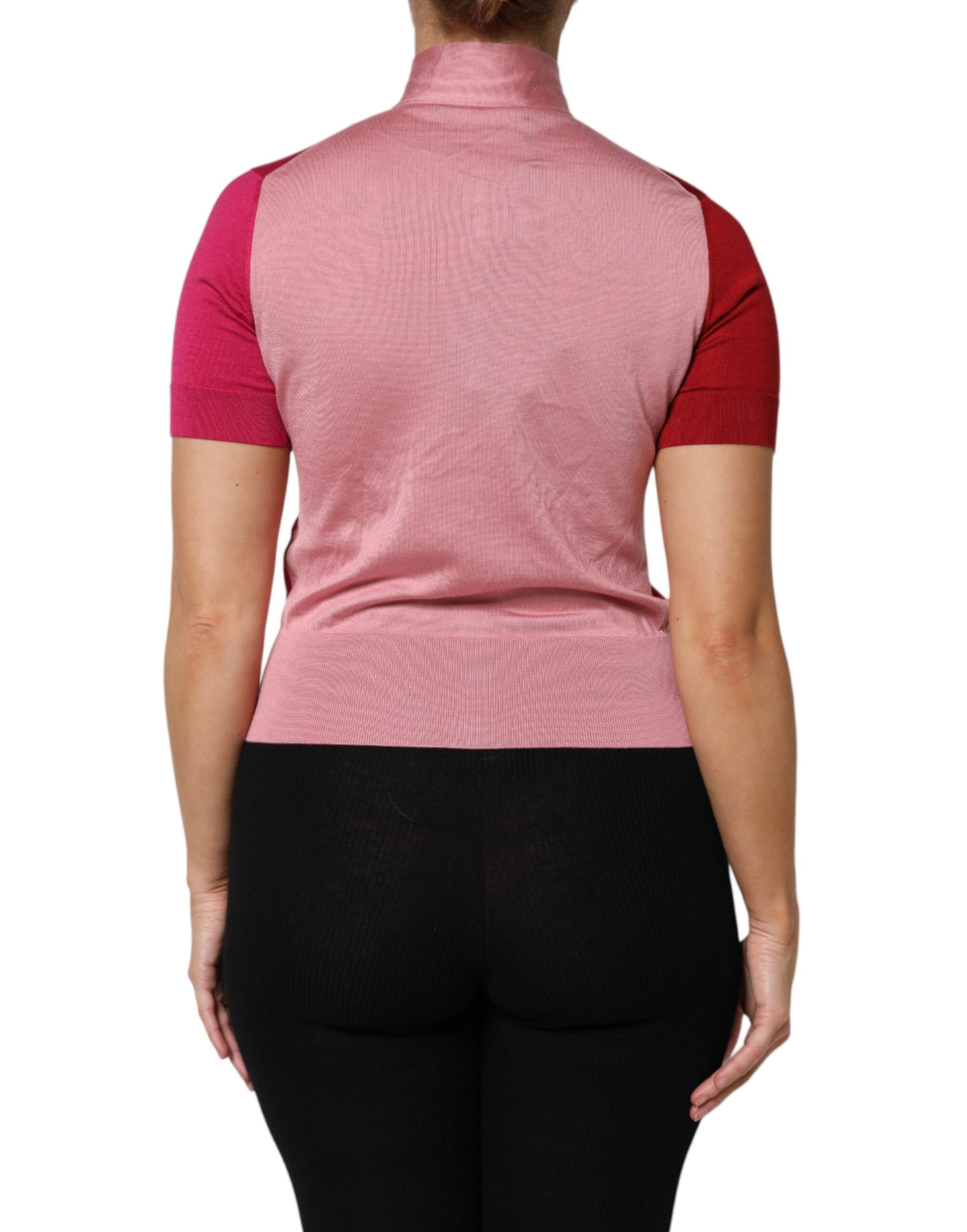 Pink and black athletic top