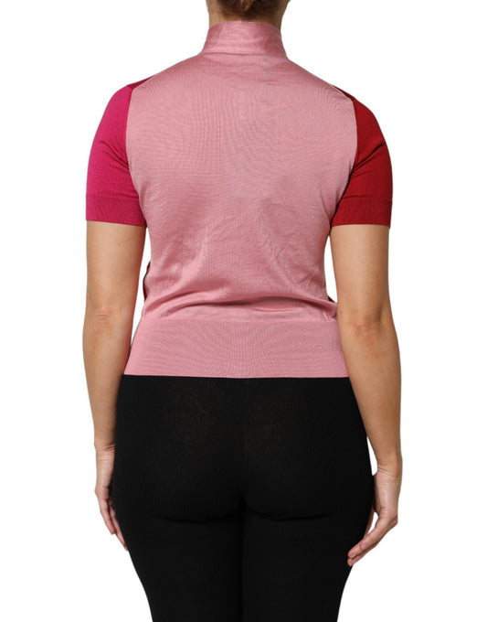 Pink and black athletic top