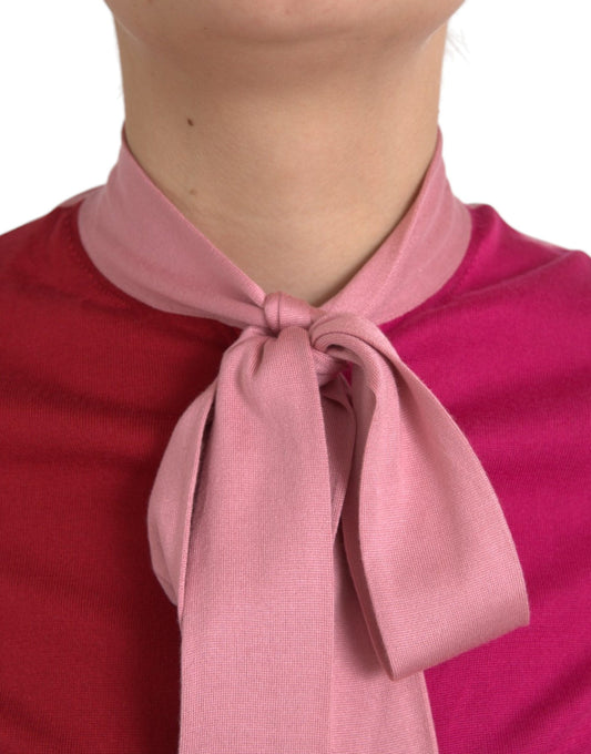 Pink silk necktie