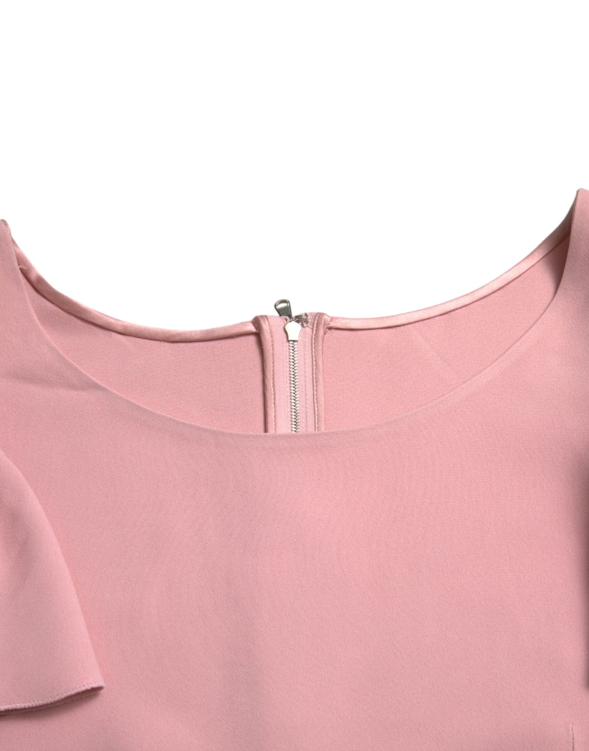 Pink blouse with zipper in front