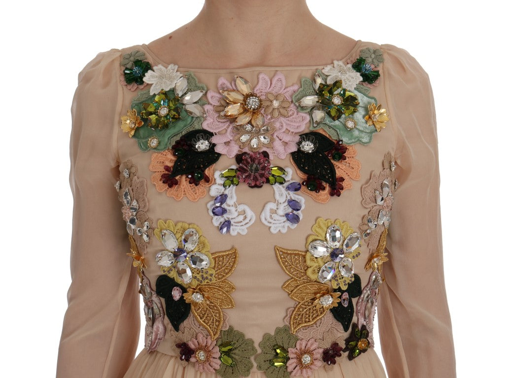 Floral embroidered dress on mannequin