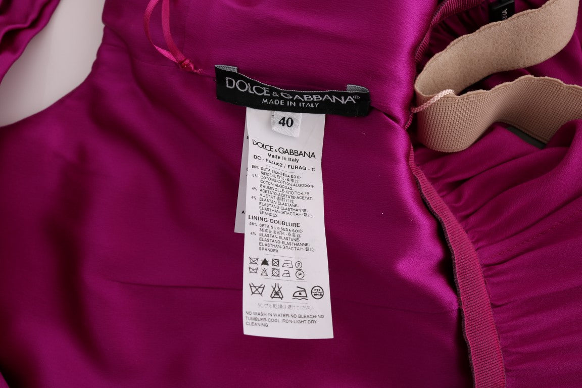 Purple dress with tag on neckline