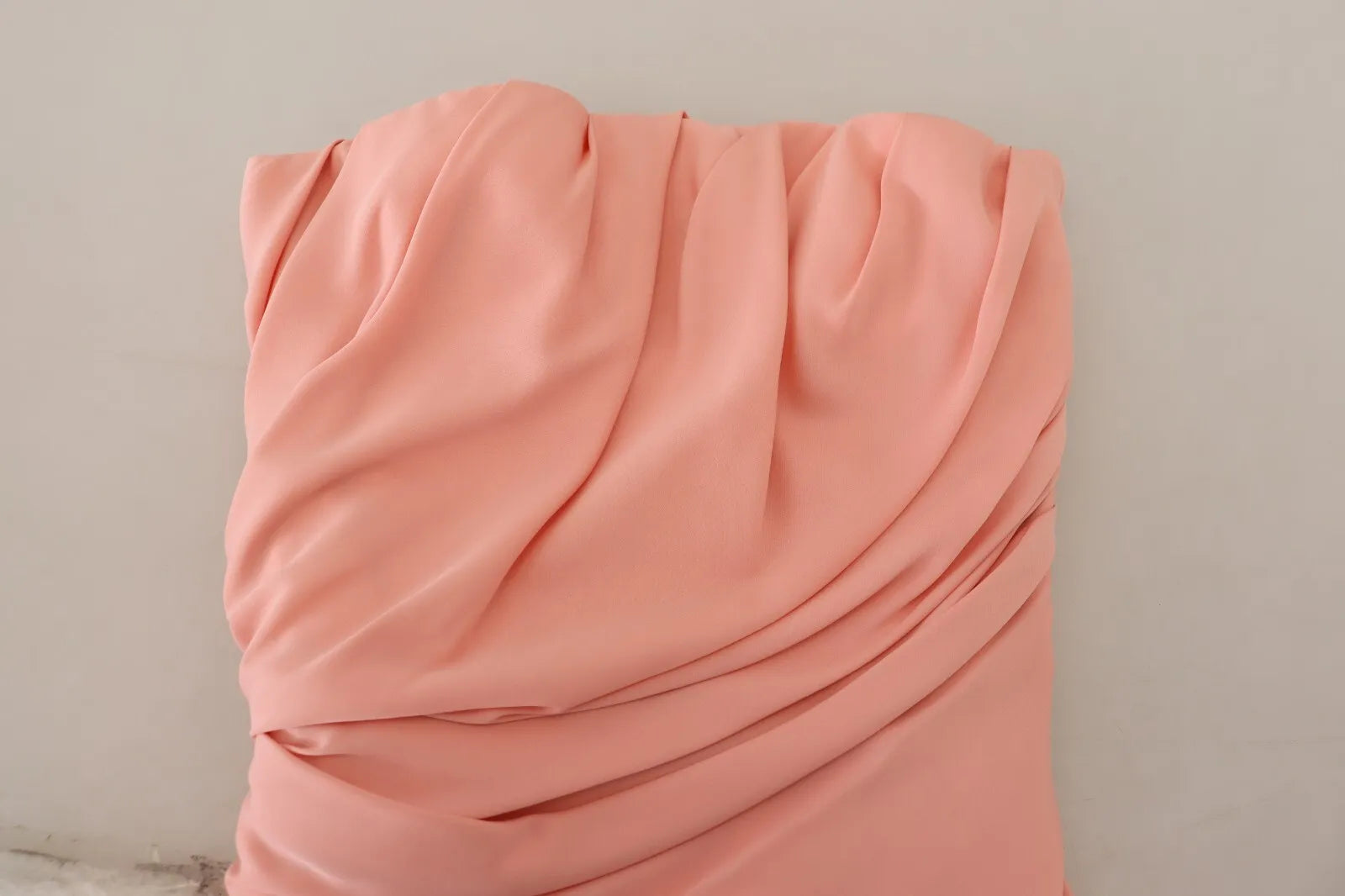 A pink silk stretch strapless sheath midi dress by Dolce & Gabbana