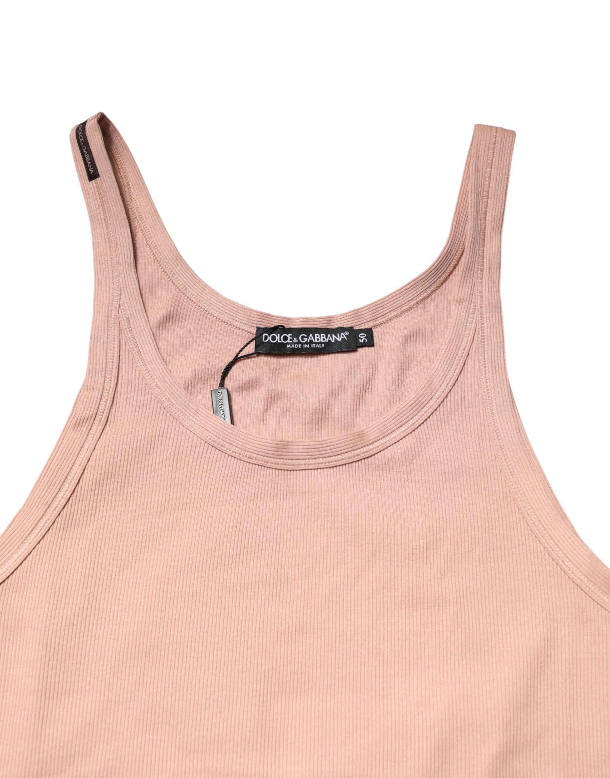 Pink tank top with black label