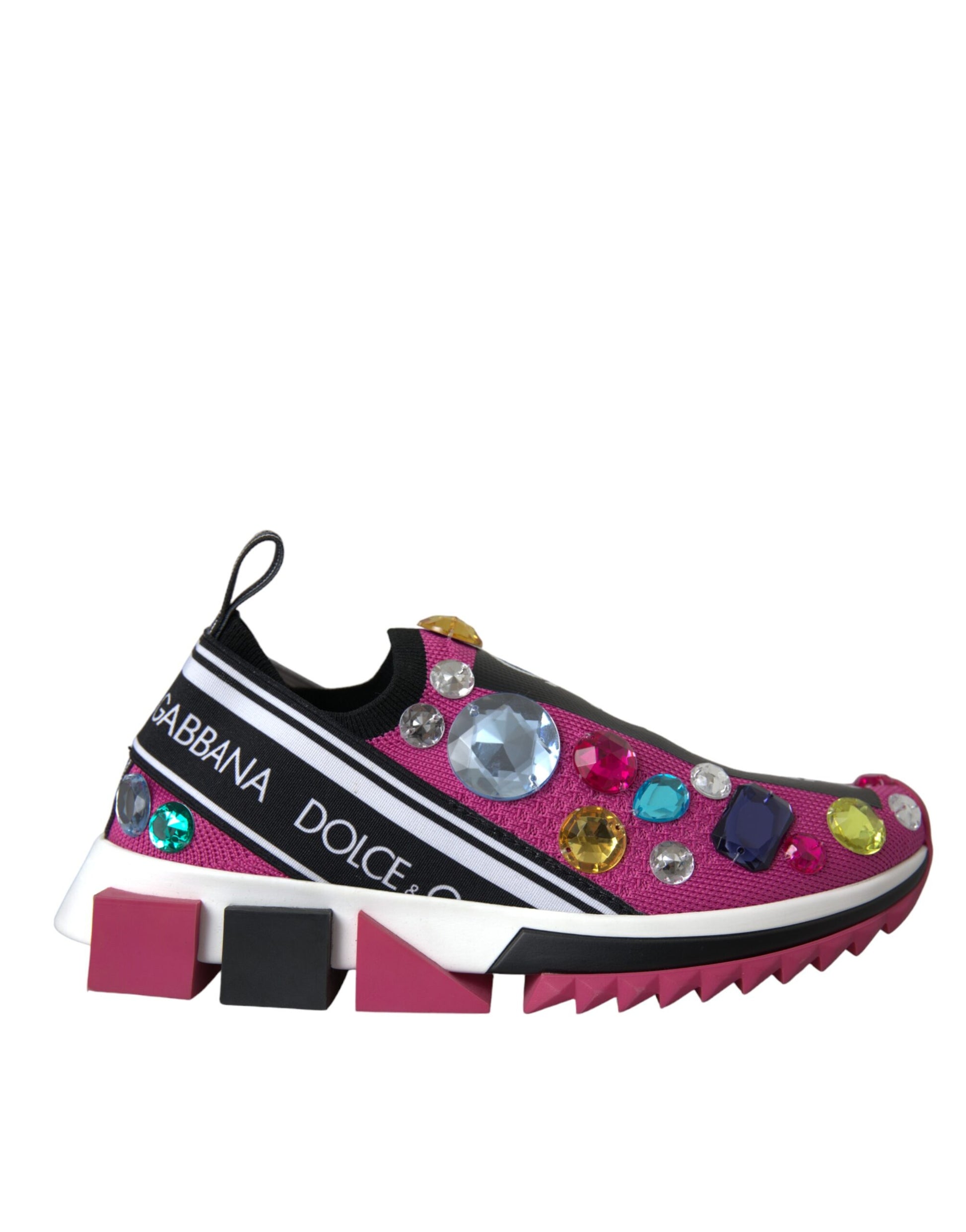 Pink and black sneaker with sparkles on soles