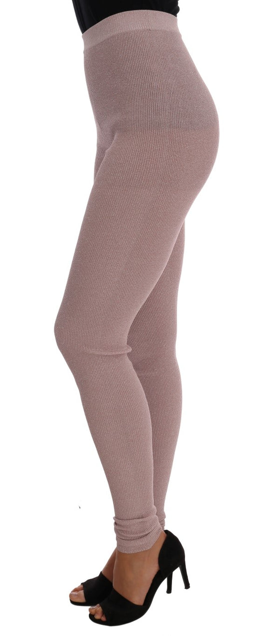 Pair of pink leggings on a model