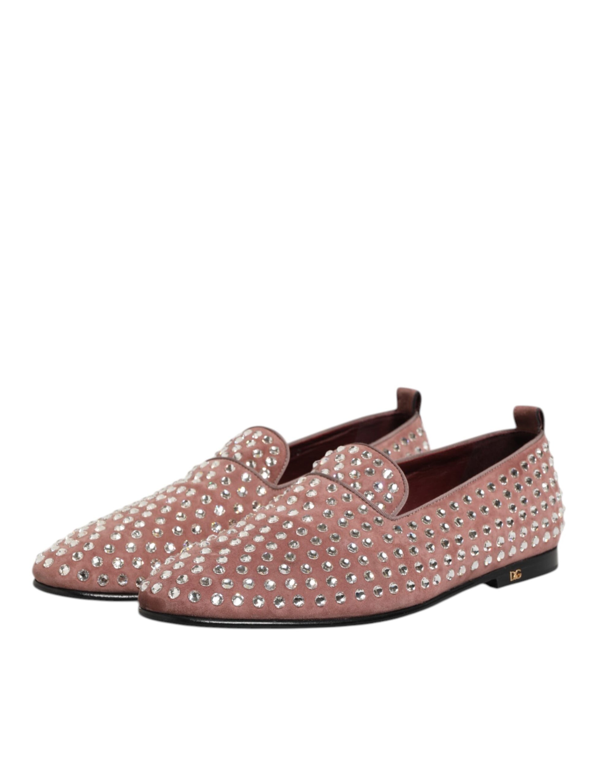 Red suede loafers with crystal embellishments, men's dress shoes