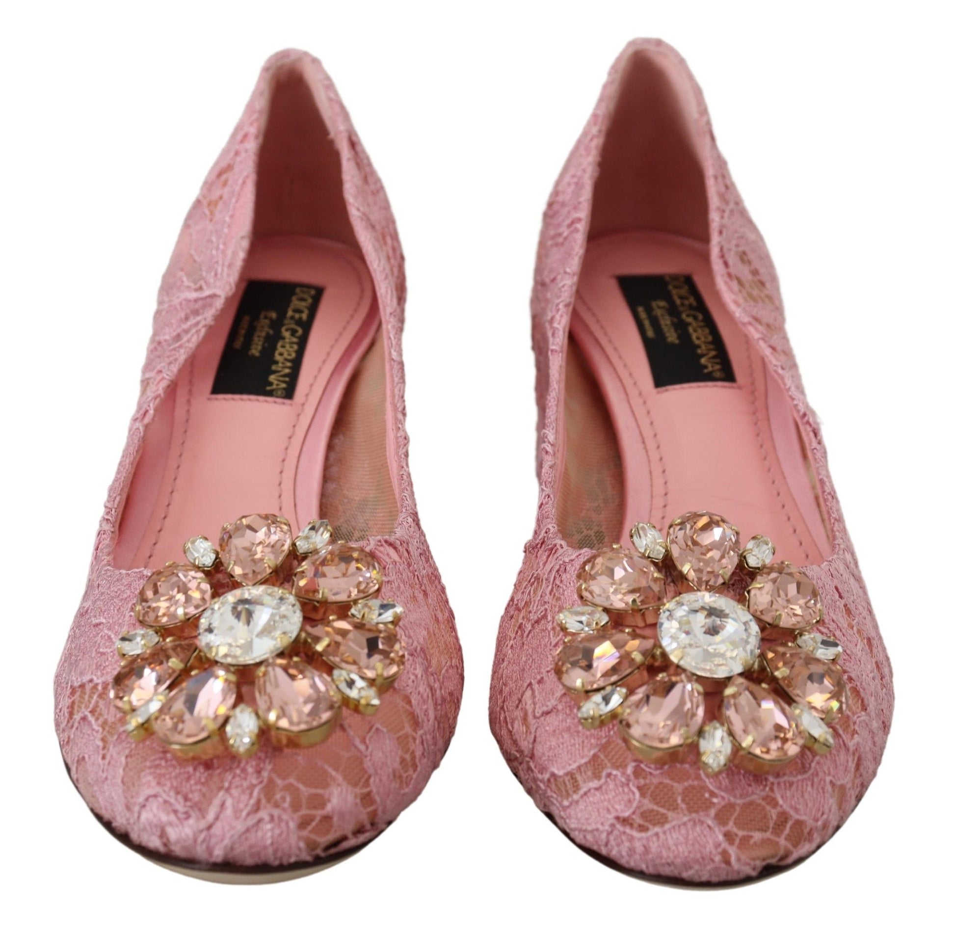 Pair of pink shoes with sparkling embellishments on top