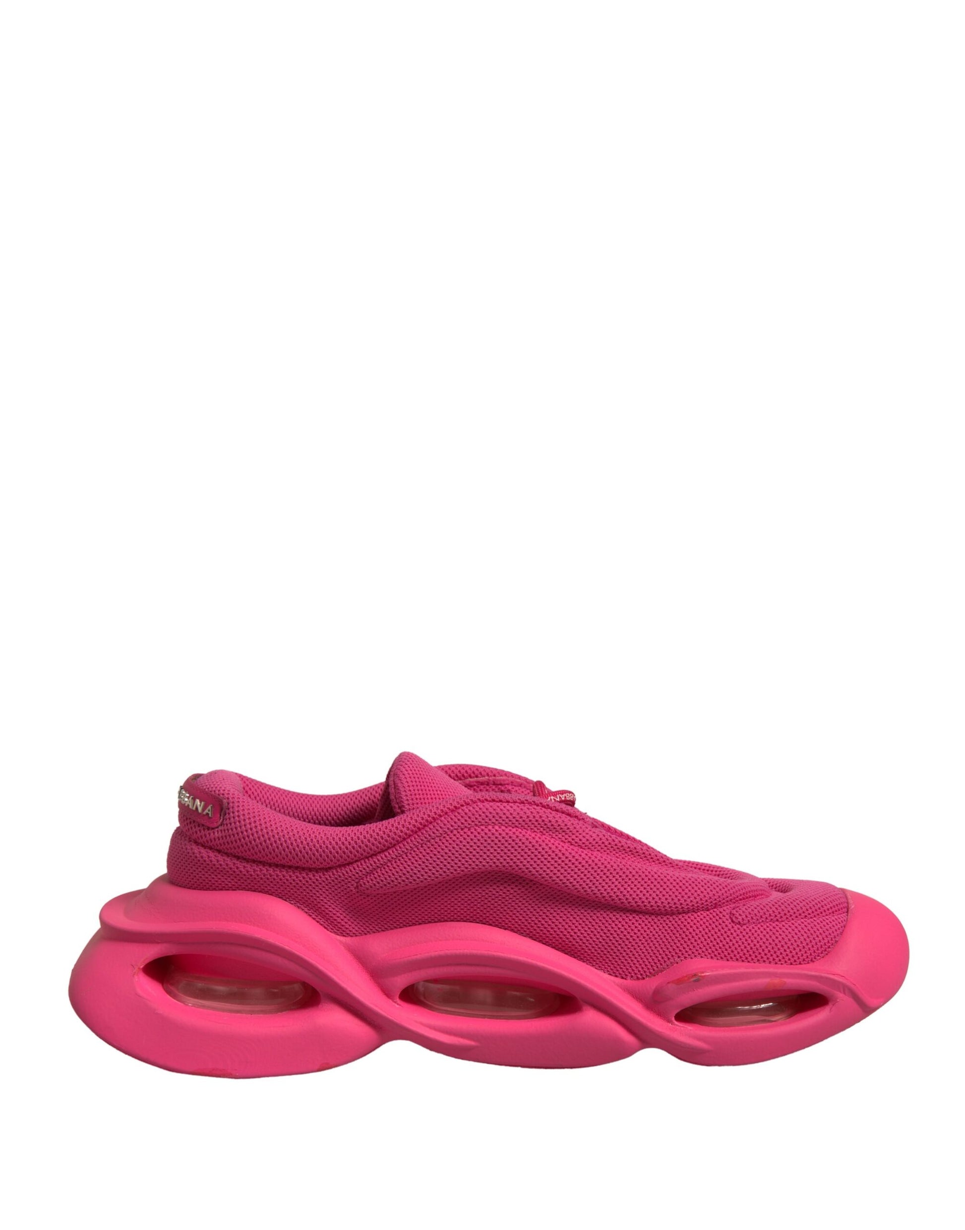 Pink sneakers with white soles