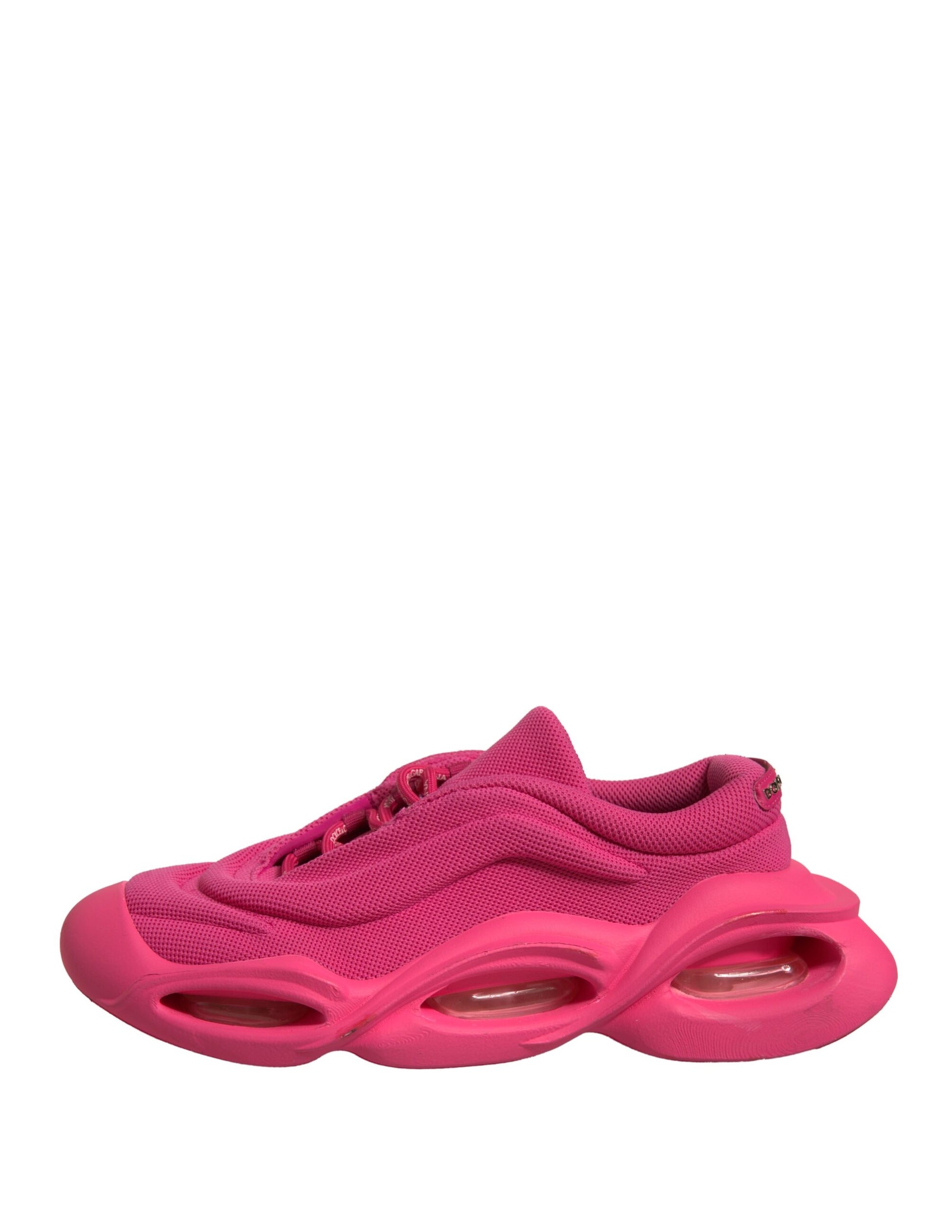 Pink sneakers with white soles