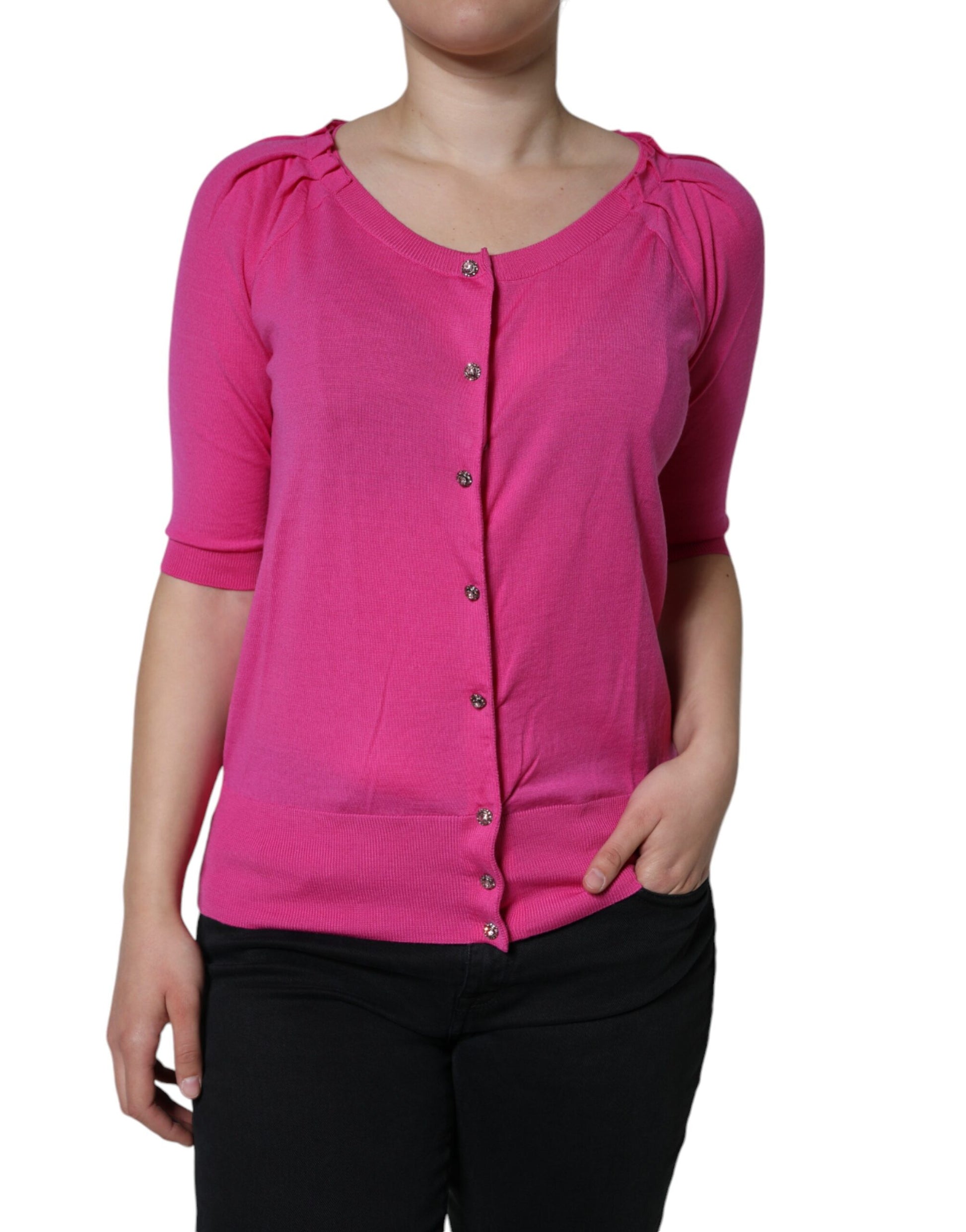 Pink sweater with buttons