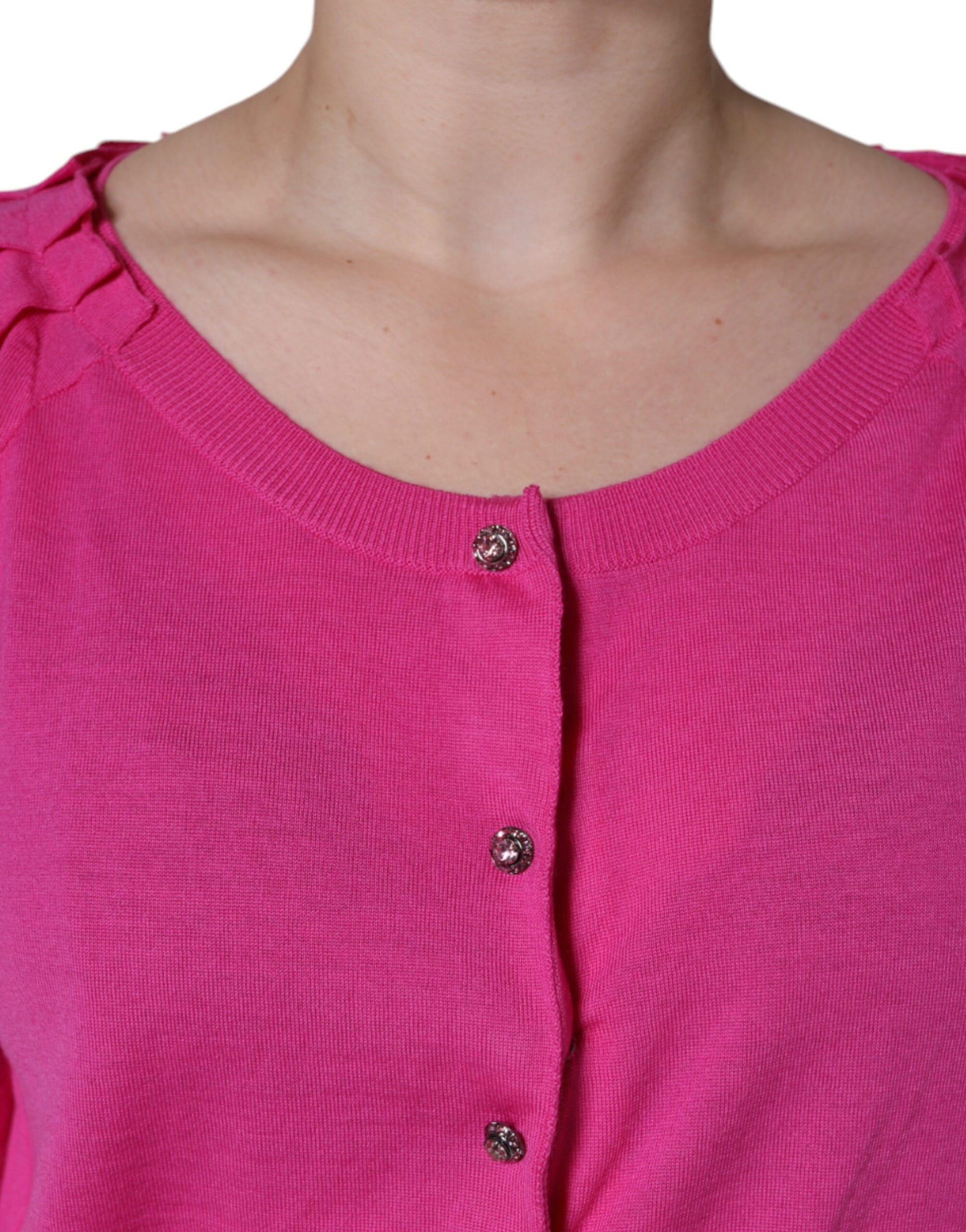 Pink cardigan with buttons on front