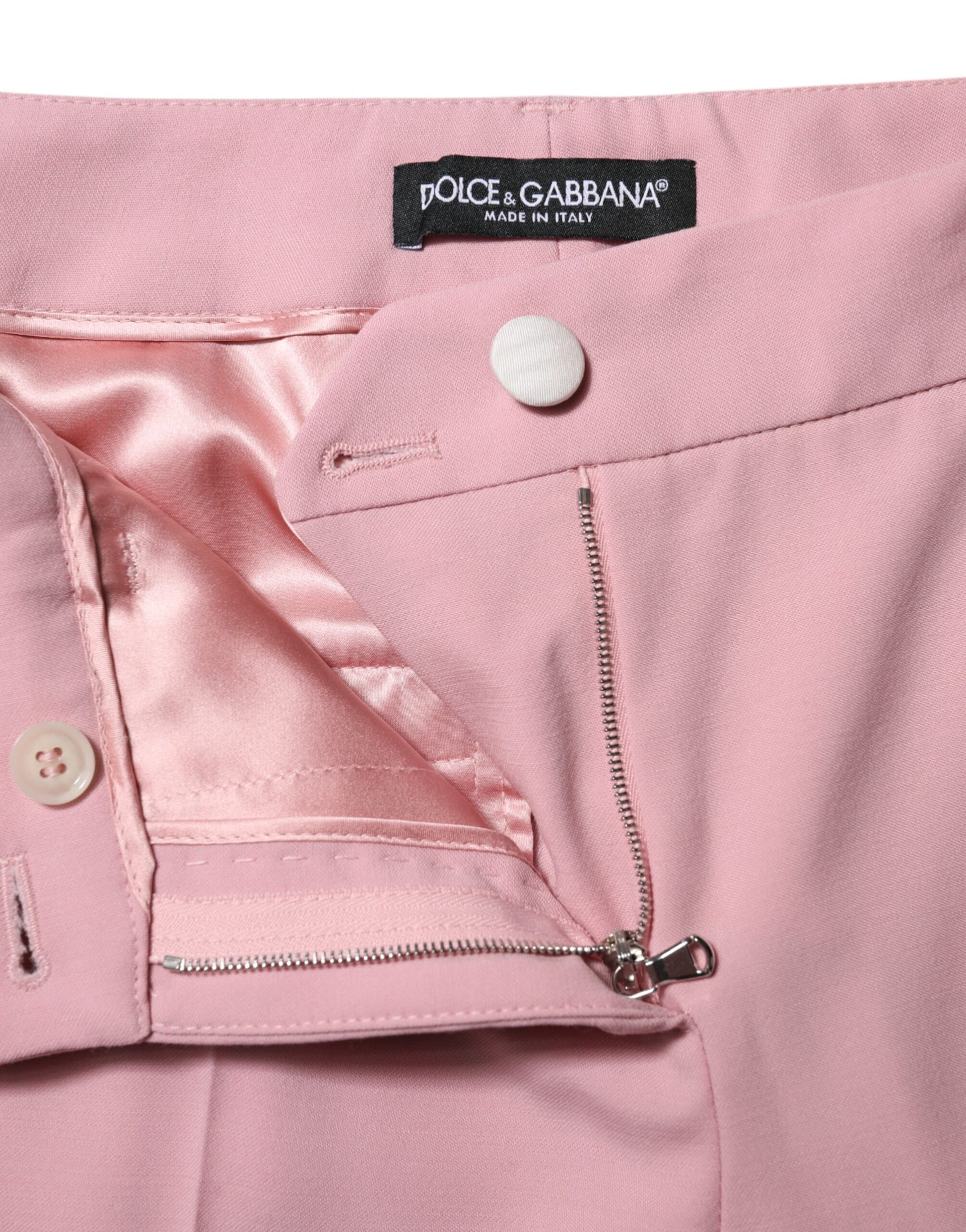 Pink pants with zippered front pocket
