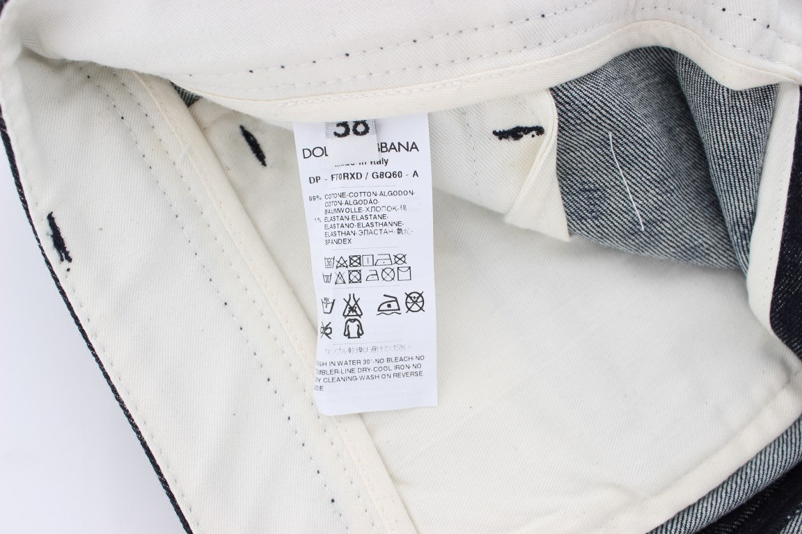 White tag on clothing with black lettering and symbols