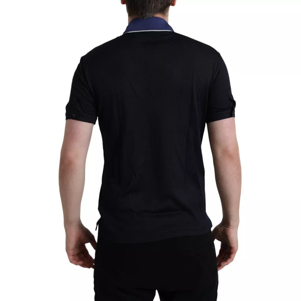 Black polo shirt on a mannequin