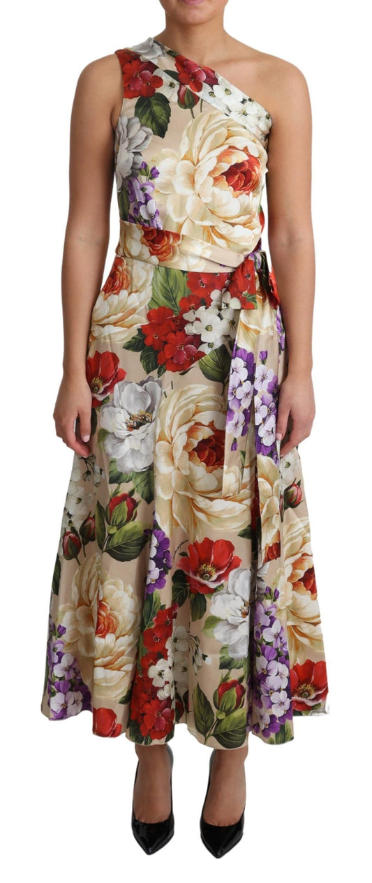 Long floral print dress with sleeveless design