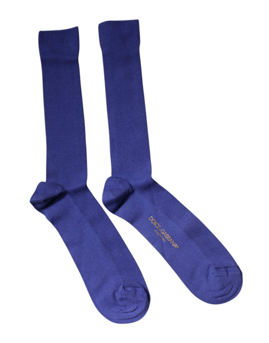 Two blue socks on a white background
