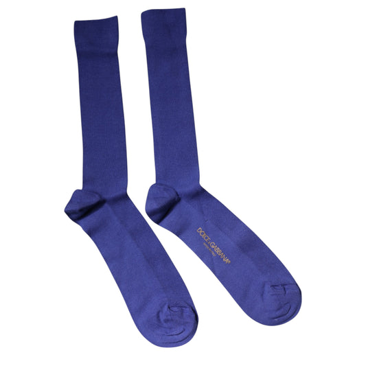 Two blue socks on a white background
