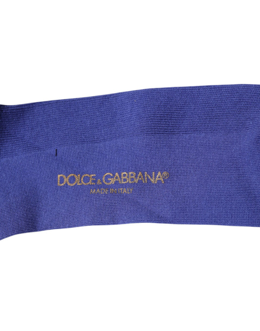 Blue sock with brand name embroidered on it