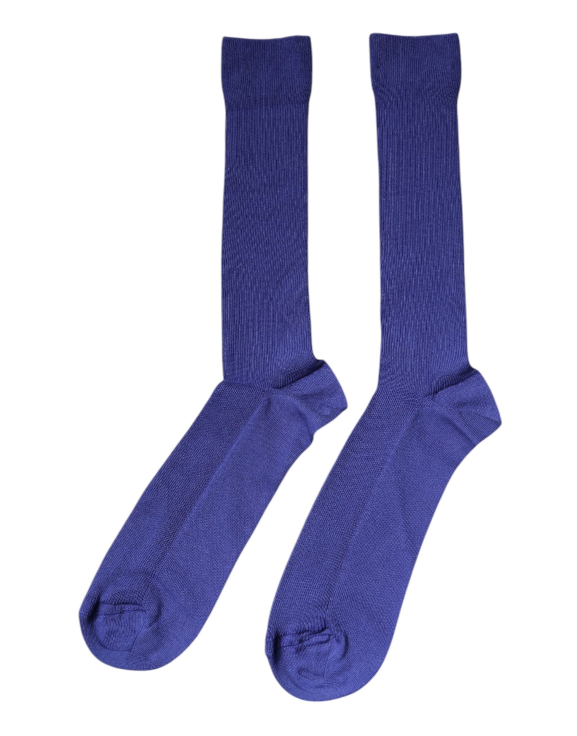 Two blue socks on a white background