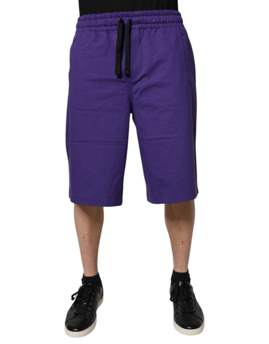 A pair of purple cotton men's bermuda shorts