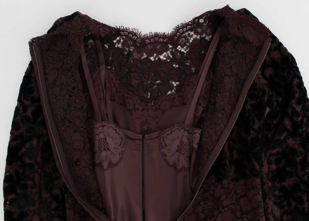 Black lace bodice with long sleeves