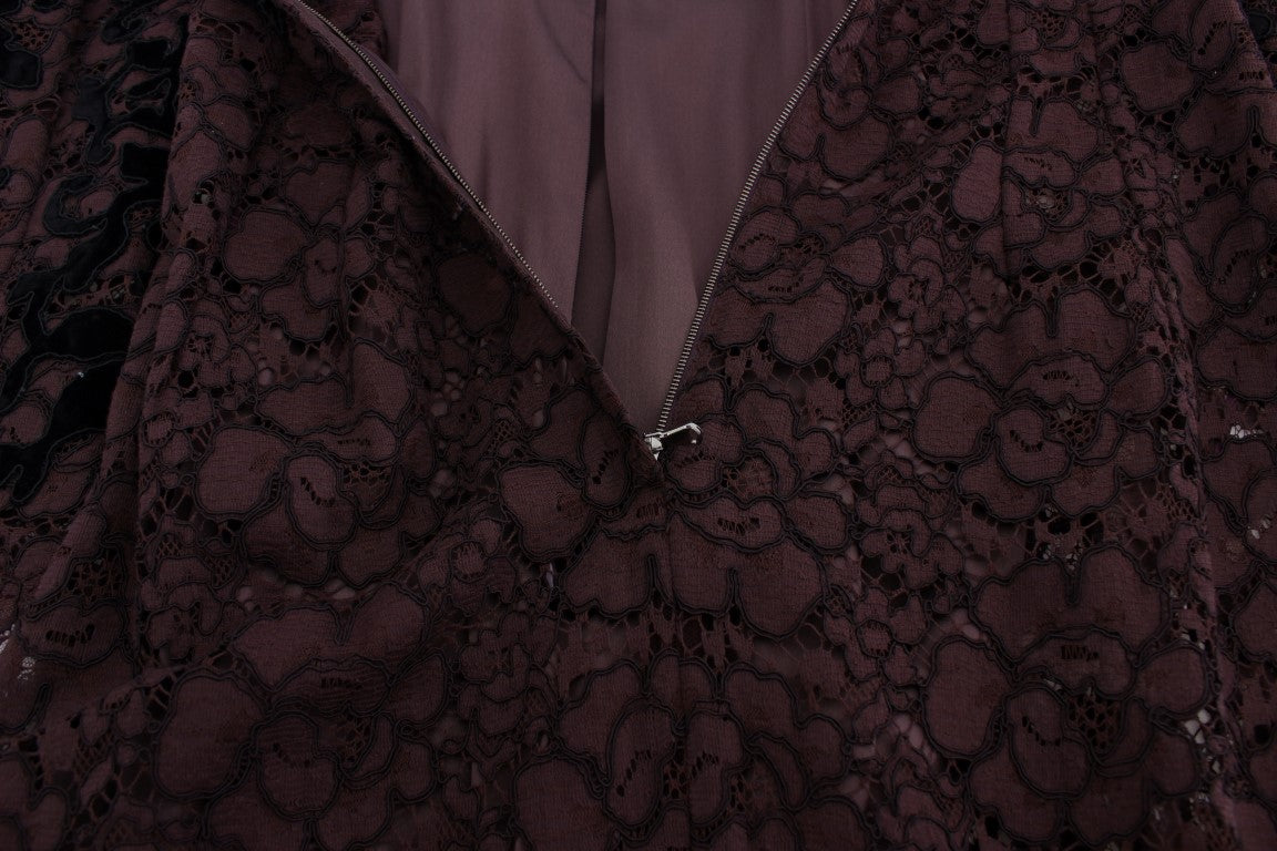 A close-up view of a garment with a lace pattern