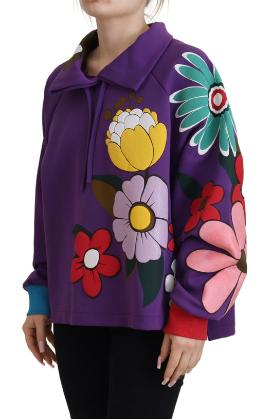 Purple jacket with floral pattern on front