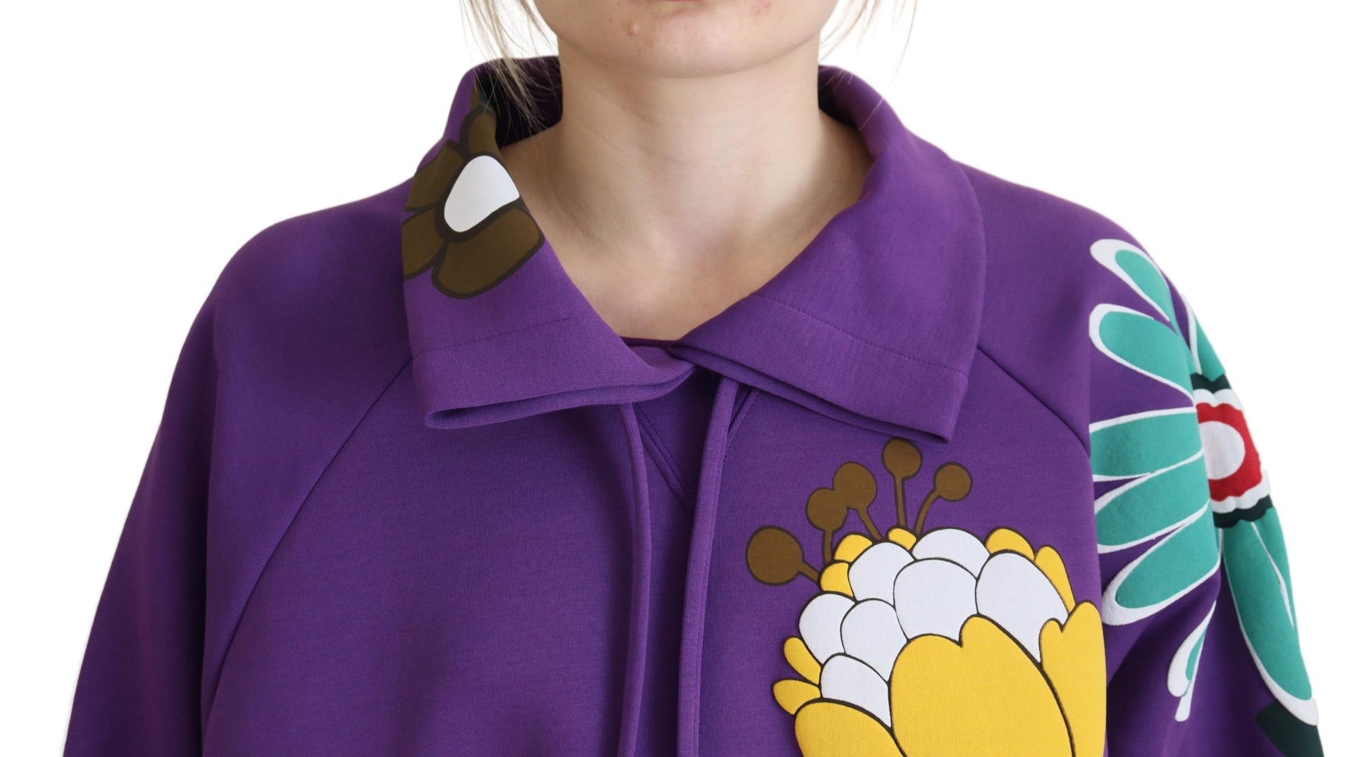 Purple hoodie with cartoon character on front