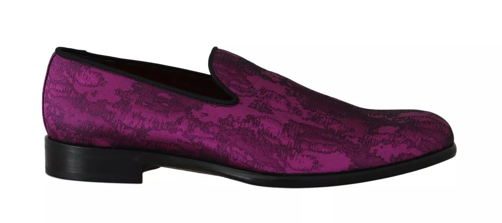 Pair of purple shoes with patterned design